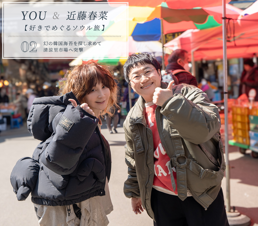 YOU & 近藤春菜【好きでめぐるソウル旅】Vol.2 幻の韓国海苔を探し求めて,清涼里市場へ突撃