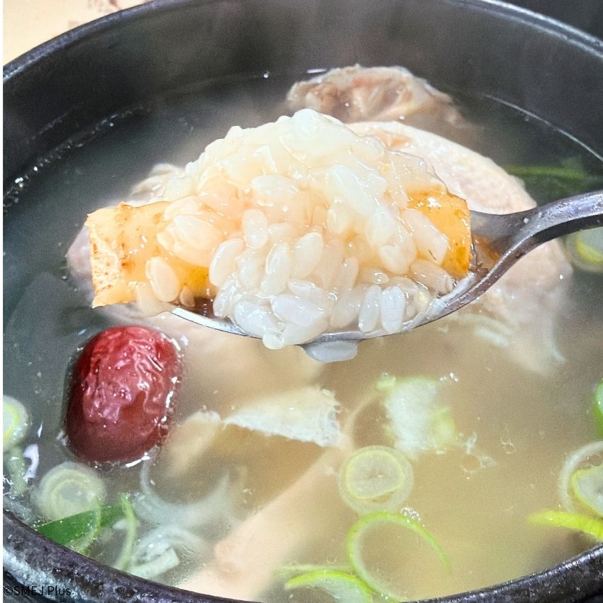 ホクホクしている高麗人参と糯米