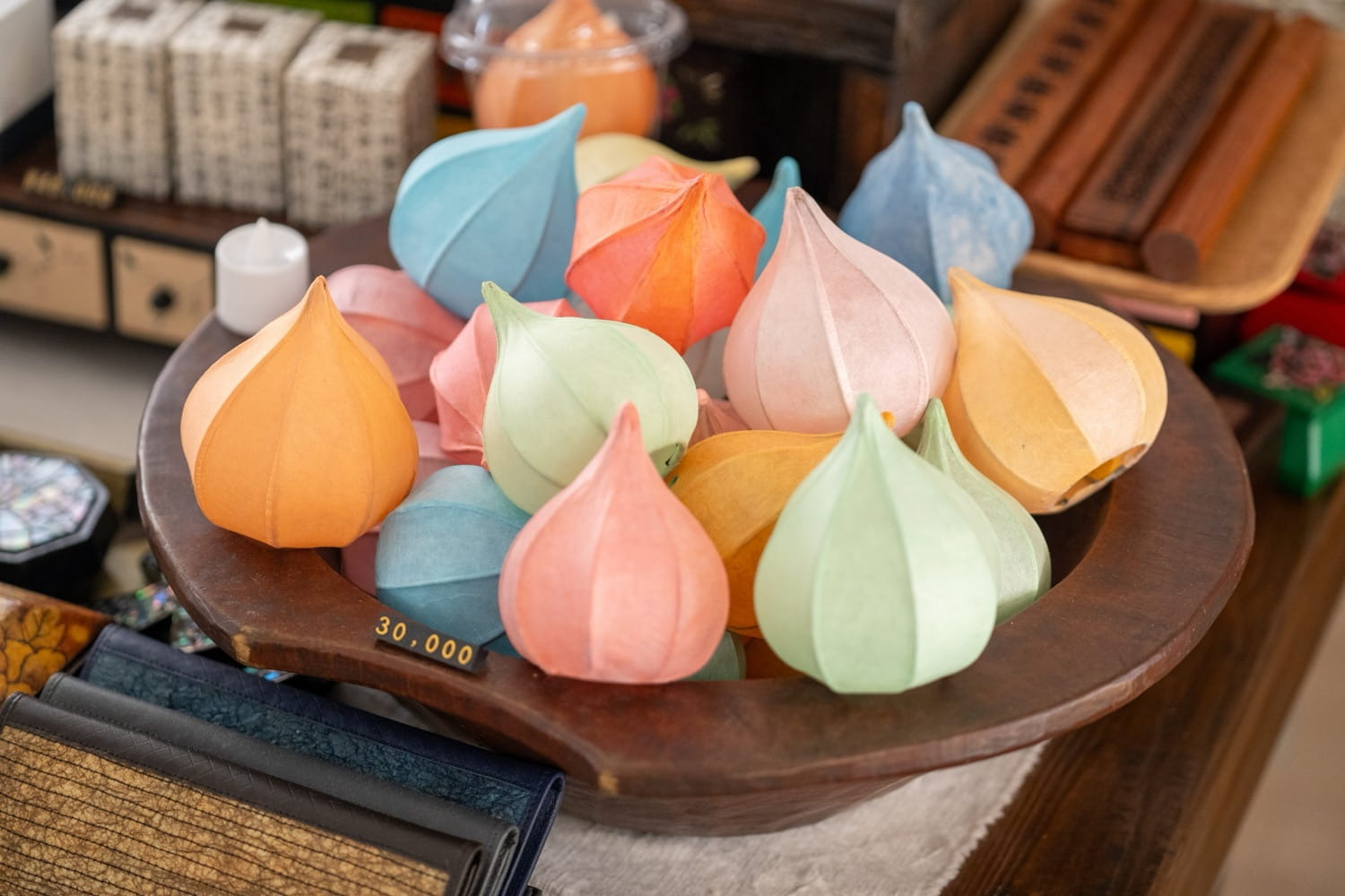 韓紙ランプの写真