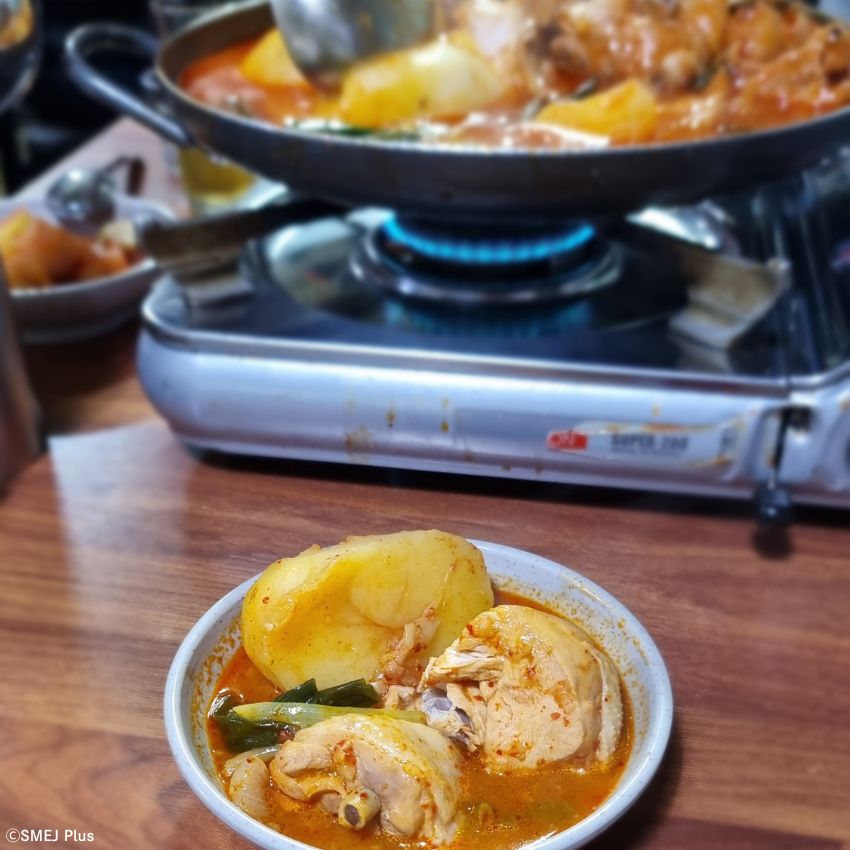 しっかりスープの味が染み込んだ鶏肉とジャガイモ