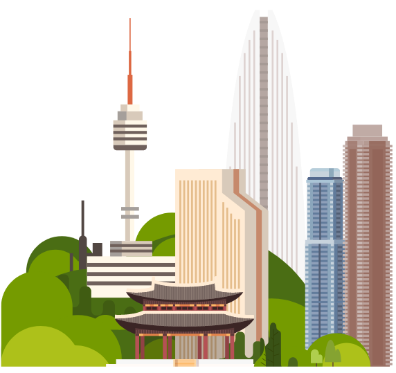 ビル群のイラスト