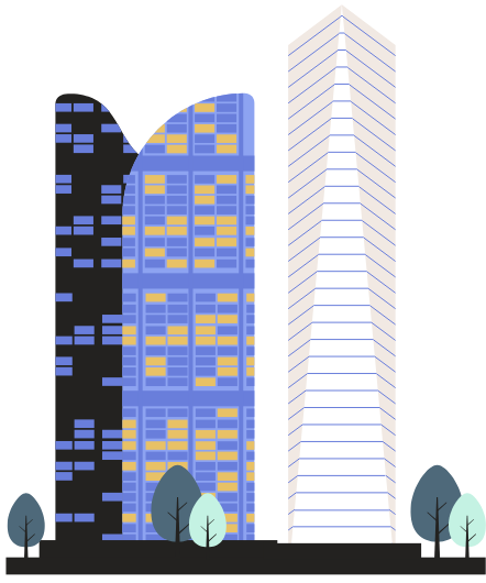 ビル群のイラスト